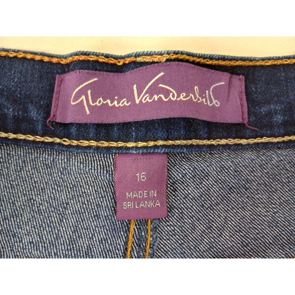 Gloria Vanderbilt Amanda Women's Short Size 16 Dark Wash Jeans - Picture 5 of 11